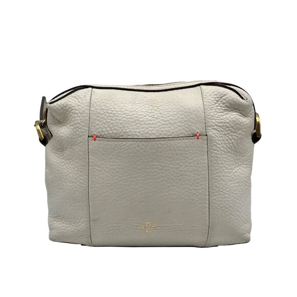 India Hicks Ivory Pebbled Leather Shift And Switch Crossbody Bag